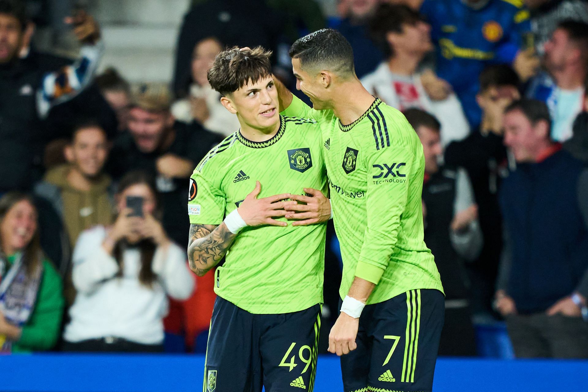 Alejandro Garnacho and Cristiano Ronaldo